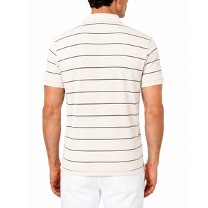 OEM Custom Men's <b>Polo</b> <b>Shirt</b> Breathable Light Beige & brown Horizontal <b>Stripe</b> Sports <b>Polo</b> <b>Shirts</b> Quick Dry Short Sleeve <b>shirt</b> - Product Image 4