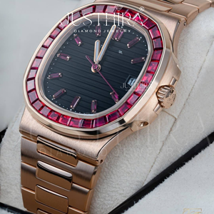 Hot Sale Full Iced <b>Red</b> Baguatte Diamond Watch Stainless Steel Luxury Waterproof Watch Available At Export Quality And Price - Product Image 3