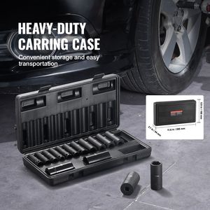 Set di 15 Chiavi a Bussola a Impatto da 3/8'' con Attacco Profondo, Metriche 8-22mm, a 6 Punte in Acciaio al Cromo Molybdeno, Facili da Leggere, per Riparazioni Auto, con Misure 19mm 32mm - Product Image 6