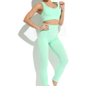 Ensemble de yoga personnalisé avec logo, dernière conception, vêtements de fitness, leggings de compression, ensemble de yoga taille haute slim - Product Image 6