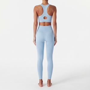 Conjunto de Yoga de 2 Piezas para Mujer, de Alta Calidad, Sin Costuras, Ecológico, Transpirable, de Longitud Completa, con Cintura Elástica, en Oferta - Product Image 6