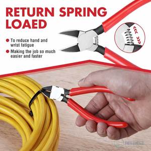 6 Precision Stainless Steel Wire <b>Cutters</b> Spring Loaded Side <b>Cutters</b> Ultra for <b>Flush</b> Cut Pliers Non Slip Handle for Jewelry - Product Image 6