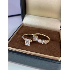 Excellent Quality 925 Sterling Silver 10K Gold Plated Prong Setting Moissanite Engagement <b>Ring</b> for Valentine's Day Gift - Product Image 1