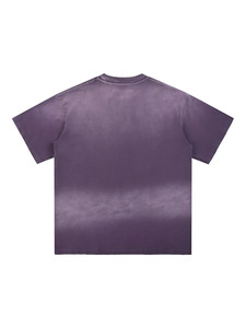 T-shirt unisexe violet en coton délavé style streetwear, coupe oversize, effet vintage, grammage lourd - Product Image 2