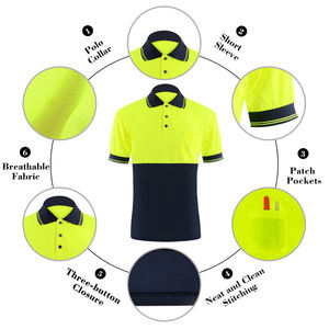 Polo de sécurité réfléchissant haute visibilité à manches courtes, uniforme de travail, vêtements de sécurité pour la construction - Product Image 3