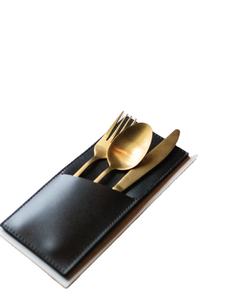 Leather Cutlery Spoon Bag Silverware Holders Restaurant Cutlery Holder <b>Sleeves</b> Utensil Organizer Spoon and Fork Holder - Product Image 3