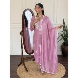 Magnifique ensemble élégant pour soirée, haut et bas avec dupatta, taille XL - Product Image 4