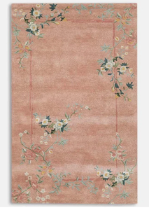 Tapis de prière floral rose moderne en pure laine tuftée à la main de haute qualité, écologique, antidérapant, nettoyage à sec, rembourré - Product Image 2