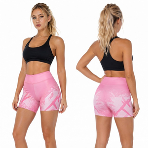 <b>Women</b> Sublimation Printed Compression <b>Shorts</b> Elastic Waist Yoga <b>Shorts</b> Ladies Workout <b>Short</b> Tights Quick Dry Base Layer <b>Shorts</b> - Product Image 1