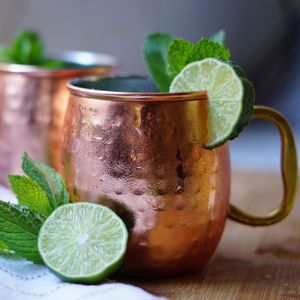 Hammered copper mug set sapphire desert beverage <b>cups</b> <b>reusable</b> premium cocktail serving metal mugs durable - Product Image 4