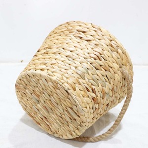 Water Hyacinth Woven <b>Flower</b> Pot <b>Basket</b> Natural Planter Cover with Rope Handle <b>for</b> Home Garden Decor - Product Image 4