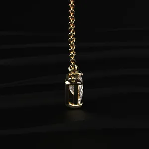 Best Design 1CT Trillion Cut Solitaire Diamond <b>Necklace</b> Gold Lab Created Diamond <b>Necklace</b> Pendent with <b>D</b>-E VVS-VS Clarity & IGI. - Product Image 3