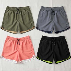 unisex pickleball athleisure Shorts Quick Dry Beach <b>Trunks</b> Drawstring Elastic Waist Mesh Lining Custom logo sports wear - Product Image 2