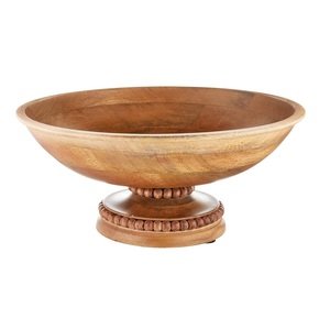 Corbeille à fruits sur pied en bois naturel, moderne et luxueuse, faite à la main, écologique, pour comptoir de cuisine, salle à manger, petit-déjeuner - Product Image 6