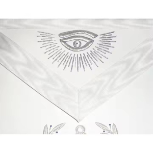 Custom Logo Master Mason Blue Lodge Lambskin <b>Apron</b> Hand Embroidered Cross-Stitching & Needlework Crafts <b>White</b> Masonic Regalia - Product Image 2