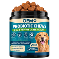 Suplemen Pencernaan Anjing Bentuk Kunyah Tablet Labu Probiotik Multivitamin Penyerapan Cepat Kesehatan Usus Dukungan Imunitas Bebas Biji-bijian OEM