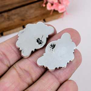 Ice <b>Blue</b> Turquoise <b>Stud</b> <b>Earrings</b>, 925 Sterling Silver Southwestern Boho <b>Earrings</b>, Natural Gemstone Jewelry Gift for Her - Product Image 3