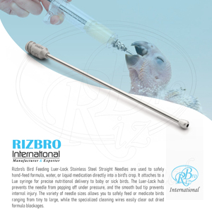Tubo de alimentación para aves de acero inoxidable con punta de aguja recta y bloqueo de señuelo, 4.7mm 12G x 108mm - Product Image 5