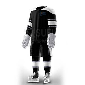 Nuevo Conjunto de Uniforme de Hockey sobre Hielo de Poliéster Transpirable y Ecológico con Jersey y Pantalones Ajustables Personalizados con Logotipo, Nombre y Número para Adultos - Product Image 4