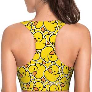Sujetador deportivo a rayas arcoíris para mujer, cuello redondo, espalda cruzada, soporte medio, transpirable, de elastano y poliéster, ropa deportiva - Product Image 6