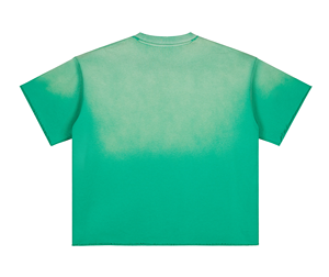 Camiseta de punto de manga corta con cuello redondo y color liso para hombre, talla grande, estilo casual, efecto desgastado por el sol - Product Image 6