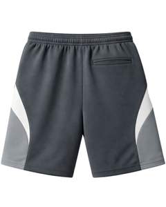 Men Gray Color Block Jersey Shorts Casual Summer Cotton Polyester Drawstring <b>Elastic</b> Waist Gym Sports Shorts Wear OEM Supplier - Product Image 2