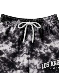 Ensemble deux pièces décontracté pour femme : débardeur court tie-dye noir et blanc et short, sans manches, col rond, tenue d'été personnalisée - Product Image 6