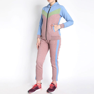 Sudadera con Capucha Azul para Mujer con Pantalones Deportivos Rosas, Color Sólido, Estilo Casual para Otoño, Manga Larga, Cintura Elástica, Corte Regular - Product Image 3