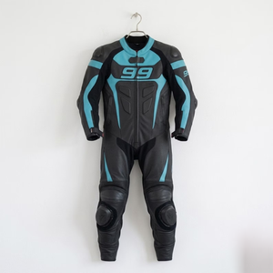 Traje de Motociclismo para Niños, Manga Larga, Cuero, Negro y Azul, Estampado 99, Resistente al Viento, para Todas las Estaciones, Equipo de Protección para Niños - Product Image 2