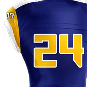 ชุดยูนิฟอร์มทีมอเมริกันฟุตบอลแบบสั่งทำจำนวนมาก พิมพ์ลายแบบซับลิเมชั่น แขนสั้น แห้งเร็ว ผลิตจากโพลีเอสเตอร์ สำหรับกีฬา - Product Image 6