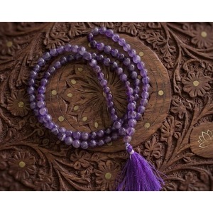 Spiritual <b>Amethyst</b> Crystal Necklace-Handmade Mala <b>Bracelet</b> Wholesale Jaipur India - Product Image 3