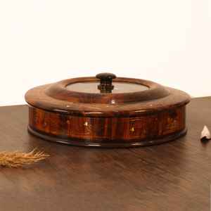 Boîte de rangement moderne, portable, rectangulaire, en bois massif, fabriquée à la main, de haute qualité, au design personnalisé, compatible lave-vaisselle, écologique, avec couvercle - Product Image 3