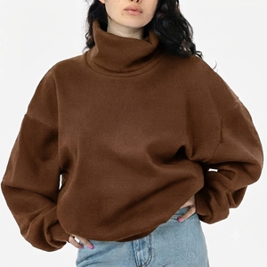 Private Label Mockneck For Women Oversized Custom Logo Printing Streetwear Style Breathable OEM Lounge Wear - Product Image 1