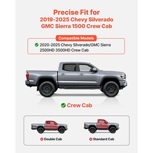 Pedane Laterali da 6 Pollici per Chevy Silverado/GMC Sierra 1500 Crew Cab 2019-2025, Compatibili con Chevy Silverado F-150 2020-2025 - Product Image 2