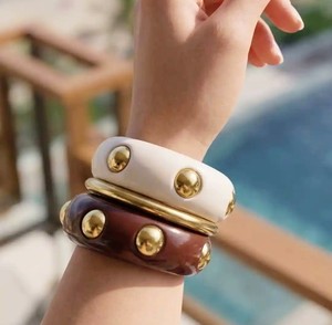 กำไลข้อมือเรซิ่นทำมือพร้อมลวดลายดาวแกะสลักเครื่องประดับรูปทรงกลมสีม่วงสำหรับผู้หญิงเครื่องประดับแฟชั่นอุปกรณ์เสริม - Product Image 6