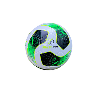 Ballon de football Silver Sea taille 5, durable, haute rétention d'air, logo personnalisé, impression sérigraphique, motif blanc, rouge, or, professionnel - Product Image 3