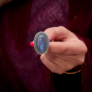 Natural <b>Labradorite</b> <b>Ring</b> 925 Sterling Silver Gemstone Jewelry Designer Handmade <b>Ring</b> for Her - Product Image 3