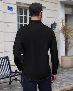 เสื้อเชิ้ตผู้ชาย Hydro Flex แขนยาว ยืดได้ ไม่ยับ ใส่สบายๆ หรือเป็นทางการ ใส่ไปงานแต่งงานได้ ติดกระดุม พรีเมียม เหมาะสำหรับใส่ทำงานในออฟฟิศ - Product Image 3