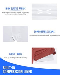 Shorts de sport pour hommes, personnalisables, en coton uni, taille élastique, avec grandes poches, pour l'été, la plage et les loisirs - Product Image 6