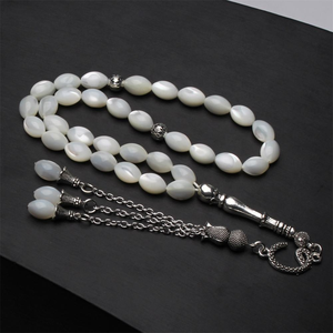 Bracelet musulman en coquille blanche naturelle, vente en gros d'usine, 33 perles de prière islamiques, Tasbih, chapelet, Tesbih, Tasbeeh islamique, Sibha - Product Image 1