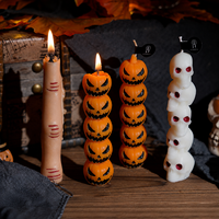 Bougies parfumées artisanales d'Halloween en gros : Bougies fantaisie en forme de doigt, citrouille, crâne, à longue tige pour décoration de fête gothique OEM ODM