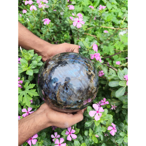 Sphères de pierre naturelle en labradorite chatoyante, faites à la main, pour la méditation, l'artisanat et le Feng Shui, vente en gros - Product Image 3