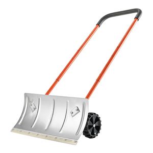 Pelle à neige à roues de 24 pouces avec lame angulaire bidirectionnelle et manche en bois réglable à 90 degrés - Product Image 1