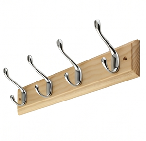 Elegant Stainless Steel <b>Hook</b> With Mirror Finished Stylish Wooden Base Perfect For Modern Home Decor And Wall Organization - Product Image 1