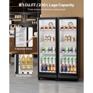 Frigorifero Commerciale con Porta in Vetro da 8.1 CU.FT, Frigo Verticale per Bevande - Product Image 2