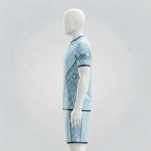 Tissu respirant pour uniforme de football d'entraînement, maillot et short de l'équipe professionnelle de la ligue, conçus avec une grande flexibilité - Product Image 4