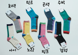 Chaussettes à pois pour femmes, mode coréenne, en coton peigné - Product Image 2