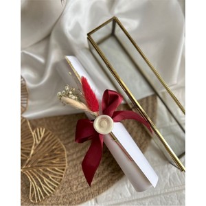 Luxury Brass Glass Wedding Scroll <b>Box</b> Gold Metal Rectangular Invitation Case Elegant Certificate Holder For <b>Bridal</b> Party Decor - Product Image 6