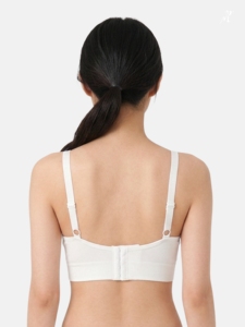 Sujetador de lactancia manos libres Bmama blanco, inalámbrico, de algodón, para maternidad, compatible con extractores portátiles, copas A-B OE - Product Image 4