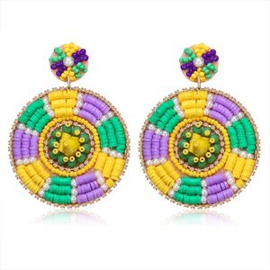 Pendientes hechos a mano con cuentas de semillas indias multicolor, joyería de diseño bohemio a mejor precio. - Product Image 5